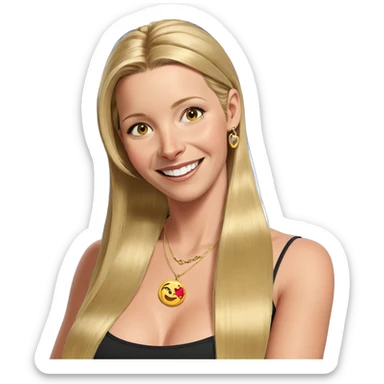 blonde girl smiling with necklace sticker