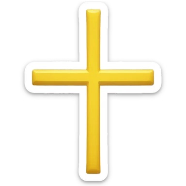 Yellow cross in a white sqaure sticker