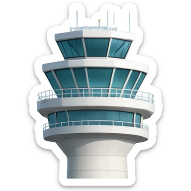 air traffic control tower, full size, modern, realistic sticker