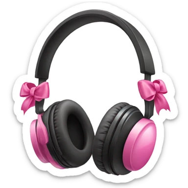 headphones with pink bows sticker
