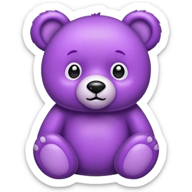 purple stuffed bear  sticker