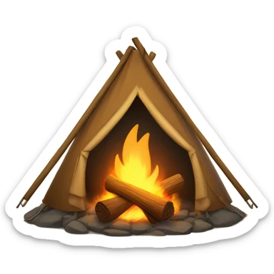 Campfire with tent sticker