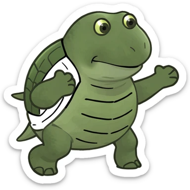 Turtle working out sticker