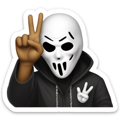 Ghostface killer doing a peace sign sticker