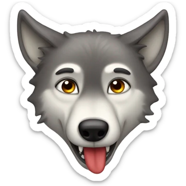 wolf having stomache sticker