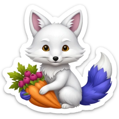 white fox and Cornucopia  sticker