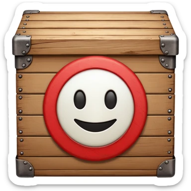 emoji de un simbolo de prohibido y que esté sobre una caja sticker