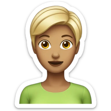 Create a female emoji with short hair sticker