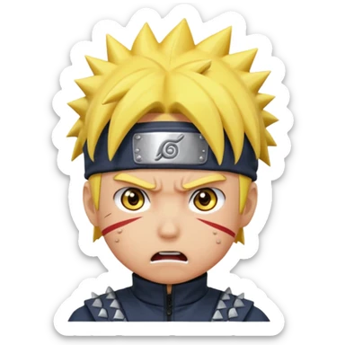 Related to chibi anime style characters of Naruto animes character who are angry only face   sticker