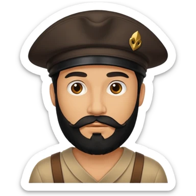 Hombre con barba negra sticker