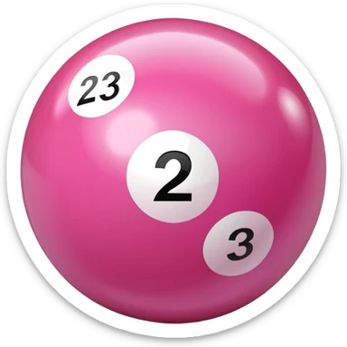 pink billiard ball with the number 23 sticker