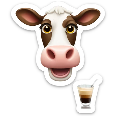 cow holding an espresso martini  sticker