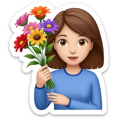 throwing bouquet by girl with b down hair sticker