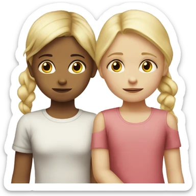 blonde child does not give a toy to another sad blonde child sticker