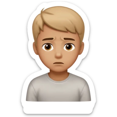 Boy hesitating to say sorry  sticker