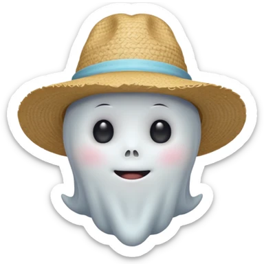 cute ghost farmer portrait, head and shoulders only, straw hat, round friendly face, soft pastel glow, harmless spirit vibe, 3D cartoon, mobile game icon style, clean background, no text, no watermark
 
 sticker