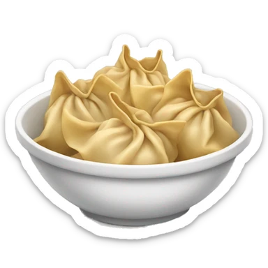 A bowl of wonton dumplings  sticker