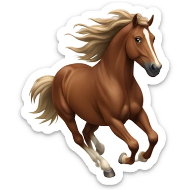 brown horse jumping sticker