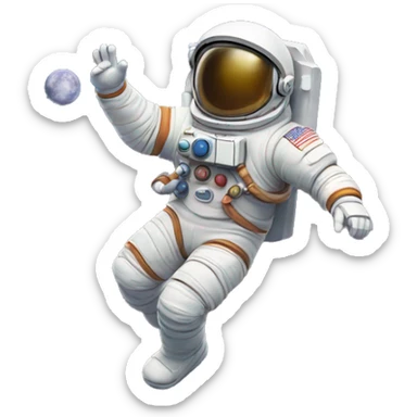 a little cartoony astronaut called astro jumping happily sticker
