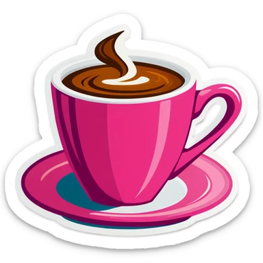 Taza de cafe pink sticker