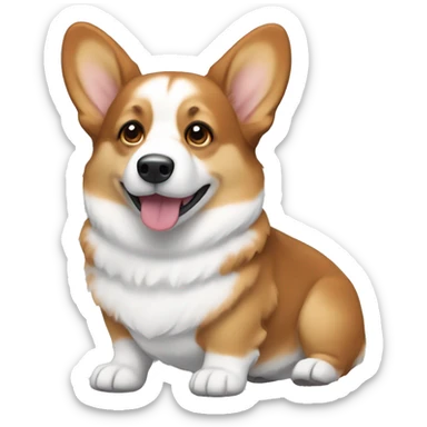 Brown and white corgi sticker