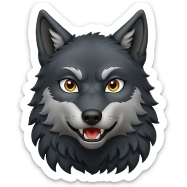 Lobo negro aullando sticker