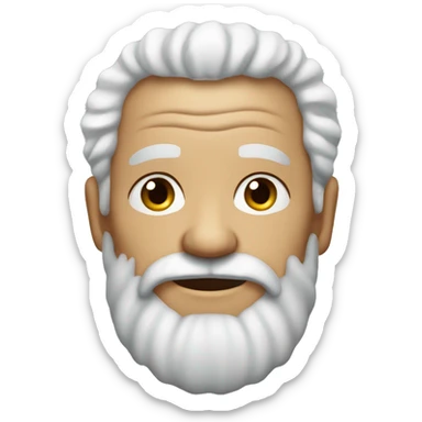White curly hair, wrinkles, a full beard, elderly, brown-skinned sticker