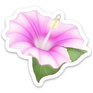Morning Glory "A pastel pink morning glory with softly glowing trumpet-shaped petals, surrounded by a faint sparkle and a dreamy light effect." sticker