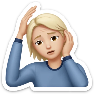 character swooning with hand on head fainting dramatically sticker