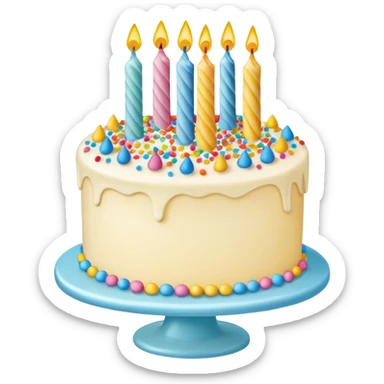 Birthday cake with funfetti sticker