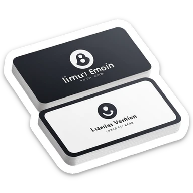 business card with a logo symbol sticker