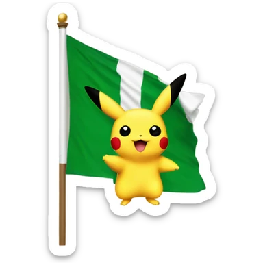 Pikachu with ireland flag sticker