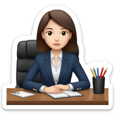 un recruteur à son bureau (l'image est tourné de 3/4) sticker