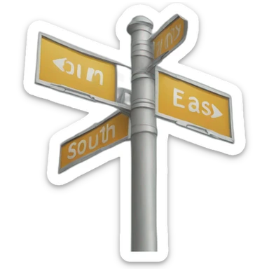 street sign with names on it like south east sticker