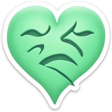Pastel green colour broken heart sticker