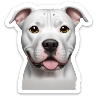 White with black spot pitbull dog sticker