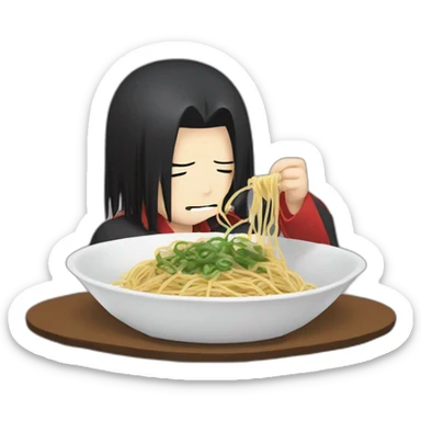 Itachi Uchiha eating spaghetti sticker