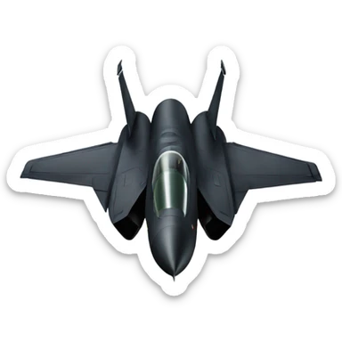 Black fighter jet with foward swept wings sticker