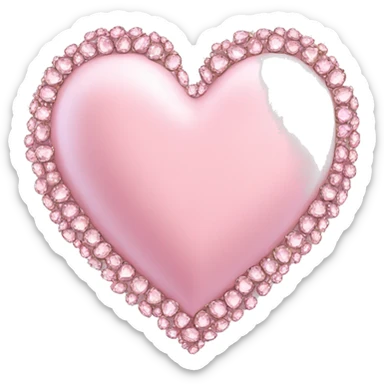 pastel pink heart with gems sticker