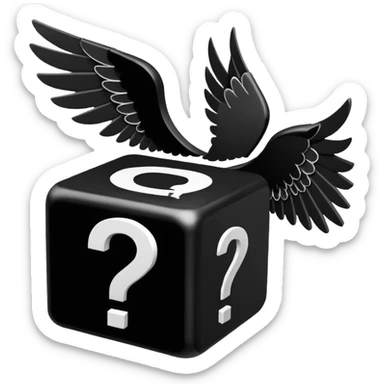 It's appearance is black and white, the black part being the main part of the lucky block while the question marks and corners are white; It carries 2 wings on each side like the other Lucky Blocks. sticker