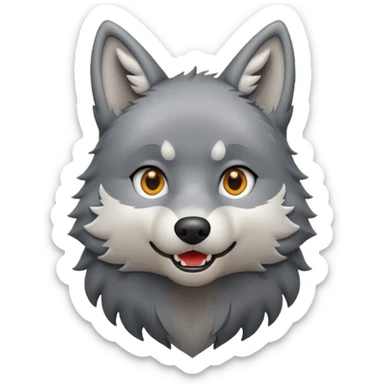 uluyan sevimli kurt vücut sticker