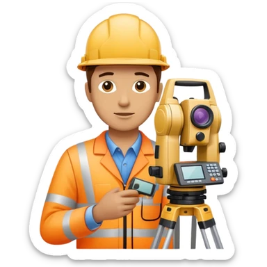 total station setup with a surveyor sticker