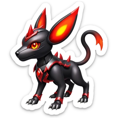 Shiny Gothic Exotic Futuristic Houndoom-Genesect-Torracat-Pokémon-Fakémon-hybrid-creature sticker