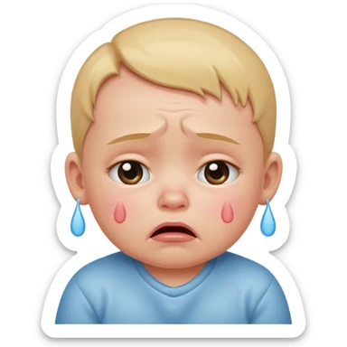Sad baby crying  sticker