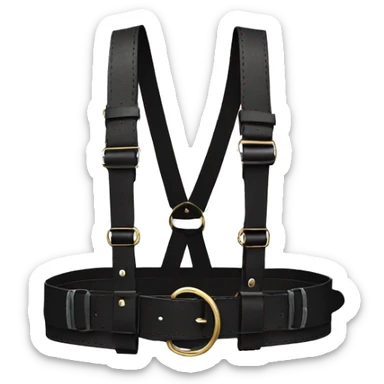 Black fashion chest leather harness sticker