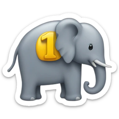 Sign that says #1 Fan with an Elephant sticker