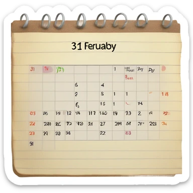 31st February  sticker