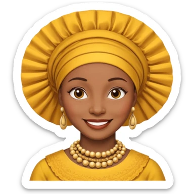 AFRICAN mother wearing gele, smiling, half body  sticker