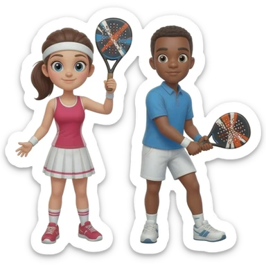 Padel players sticker