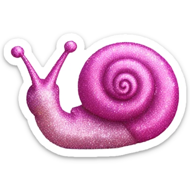 Pink glittery snail sticker